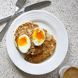 Potato pancakes with eggs