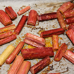 Spiced ginger rhubarb with cream